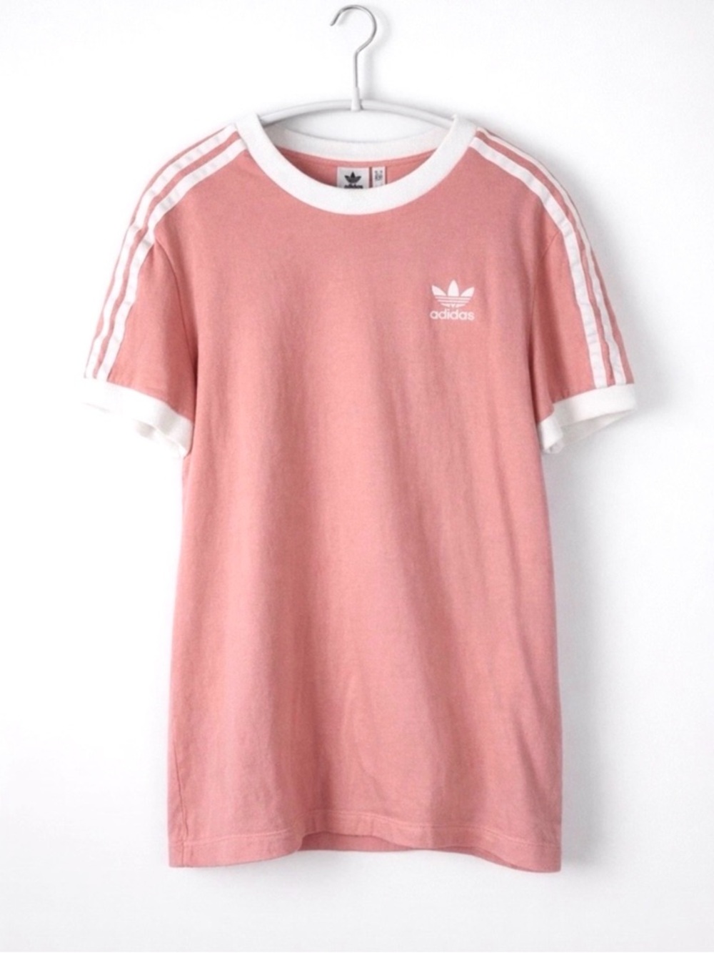 Adidas Originals Trefoil T Shirt Women’s Small Pink 3 Stripe Logo - Picture 2 of 7